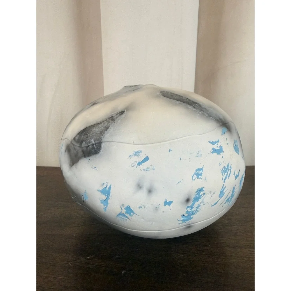 Original Will‎ Johnson Signed Navajo Pottery Vase Gray Blue 7